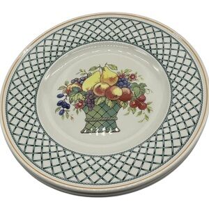 Vintage Villeroy & Boch Basket Fruit Dinner Plate Porcelain 10.5" EUC Replacemen